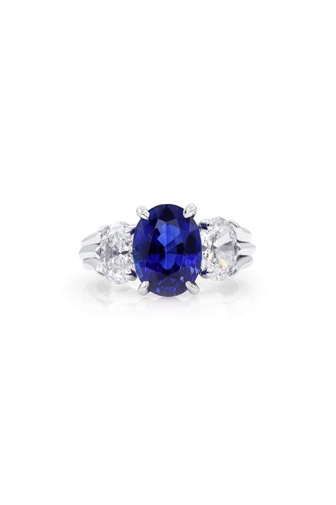 Oscar Heyman Platinum Sri Lanka Sapphire Diamond Ring