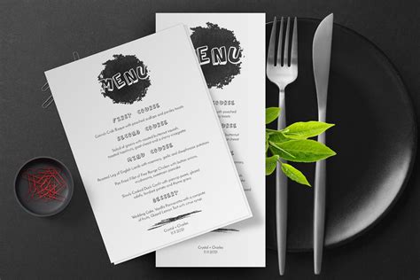 Minimalist Menu Card Template Wedding Event Menu Card Etsy