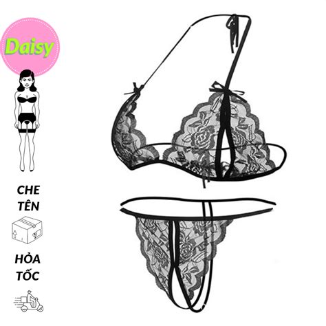 Bộ đồ lót ren lưới sexy ngủ mặc nhà set nội y lingerie lọt khe hở đáy gợi cảm Shopee Việt Nam