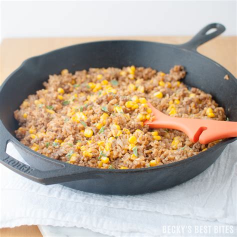 One Pot Beef Taco Rice Skillet With Corn Beckys Best Bites