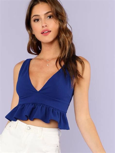 Peplum Crop Top Crop Top Outfits Sleeveless Crop Top Girls Fashion Clothes Girl Fashion