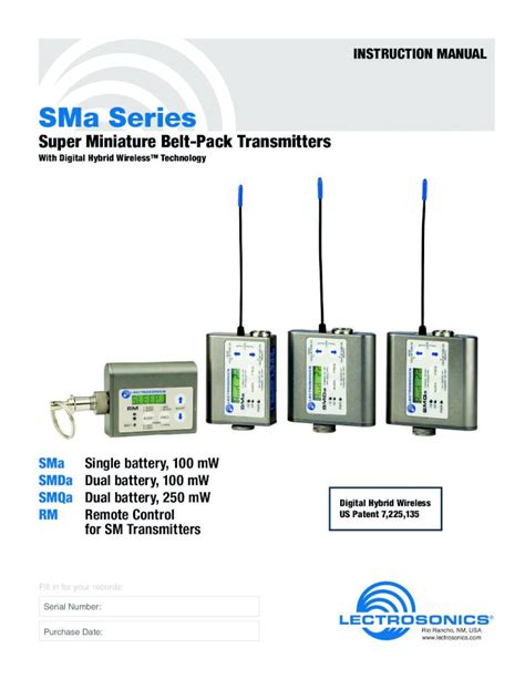 Pdf Sma Series The Sm Series Transmitters Use A Standard Lectroson