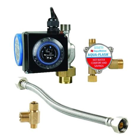 AquaMotion Stainless Steel Hot Water Recirculating Pump Kit With Built In Check Valve