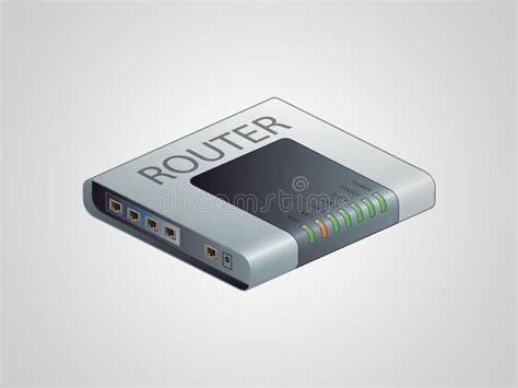 Isometric Switch Ports With Uplink Ports Vector Illustration Stock