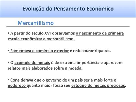 Evolução Do Pensamento Econômico Ppt Carregar