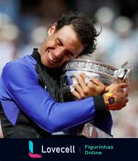 Figurinha Rafael Nadal comemorando o troféu para WhatsApp Lovecell