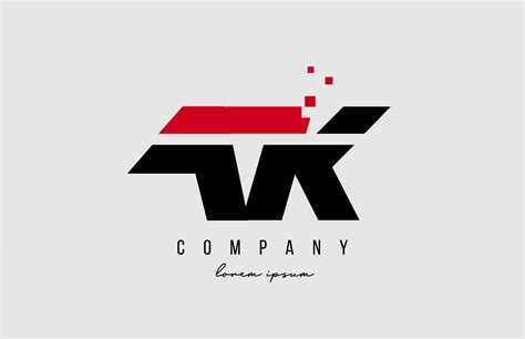 Ak A K Alphabet Letter Logo Combination In Red And Black Color