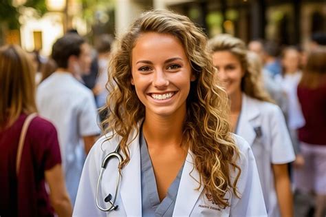 Premium Photo | Portrait of a group of female medical college students ...