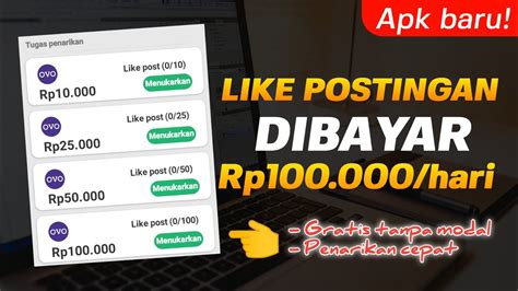 Cara Mendapatkan Saldo Ovo Gratis Like Postingan Dibayar Youtube