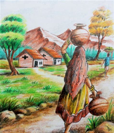 Beautiful Scenery Drawing Images Hand Painted Scenery Artwork Line