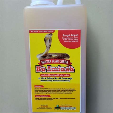 Jual Minyak Ular Cobra Asli Ibu Aminah Kemasan Botol Ml Obat Gatal