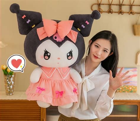 Al Kawaii Princess Dress Kuromi Plush Toy Sanrioes Bow Dresses Plush Doll My Melody Plush Throw