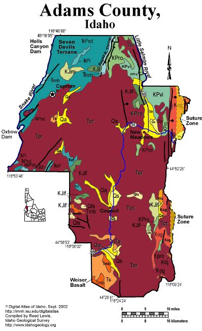 Geologic map of Adams county