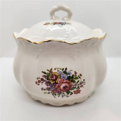 Vintage Large Ceramic Soup Tureen White With Floral Design - Etsy