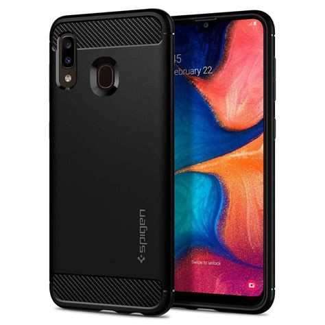 Galaxy A20 Case Genuine Spigen Rugged Armor Resilient Soft Cover For