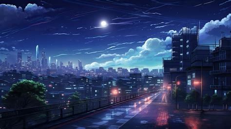 Premium Photo | Anime cityscape with a beautiful view