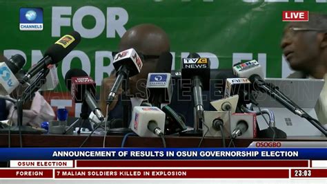 Collation Of Results For Osun Governorship Supplementary Election Pt