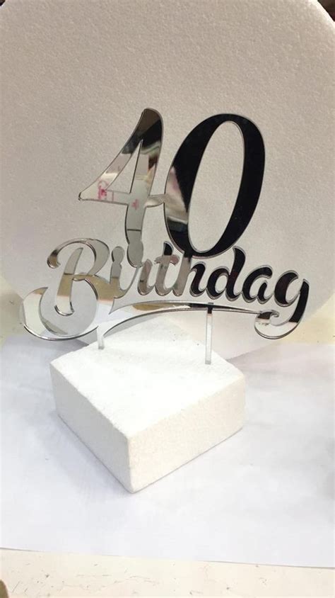 Cake Topper In Plexiglass A Specchio Birthday Arcobaleno Party