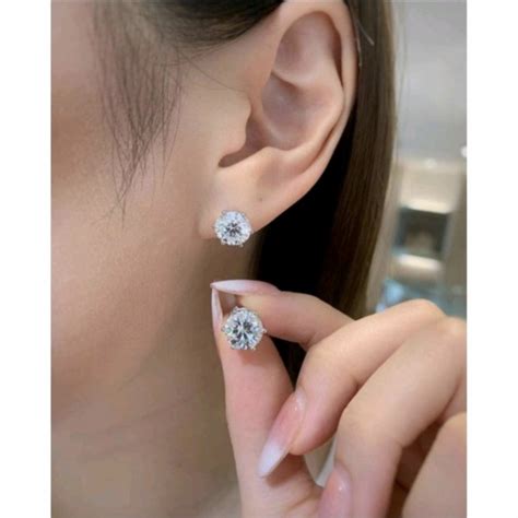 Jual Anting Tusuk Viral Satu Mata Kristal Nagita Silver Titanium Anti