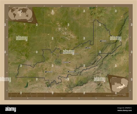 Centrale Regione Dello Zambia Mappa Satellitare A Bassa Risoluzione