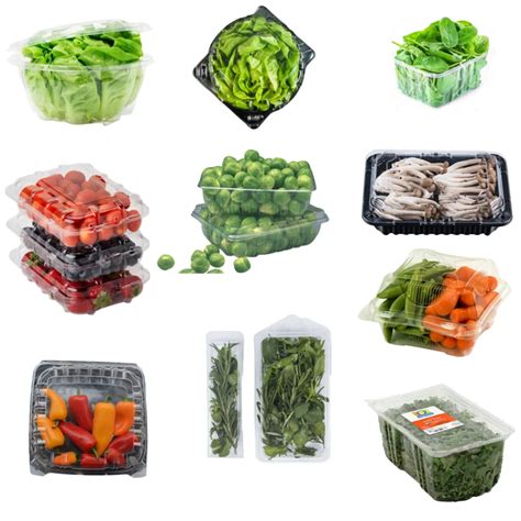 Clear Clamshell Plastic Fresh Vegetables Packaging Box For Lettuce Kale