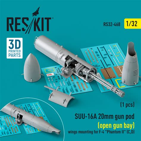 Suu 16a 20mm Gun Pod Open Gun Bay Wings Mounting For F 4 Phantom Ii