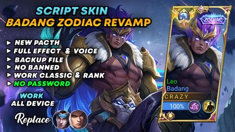 Script Skin Badang Zodiac Revamp No Password Full Effect Voice