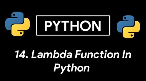 Lambda Function In Python Anonymous Function Python Tutorial 14 Youtube