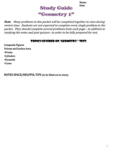 Ppt Study Guide Geometry 1 ” Powerpoint Presentation Free Download