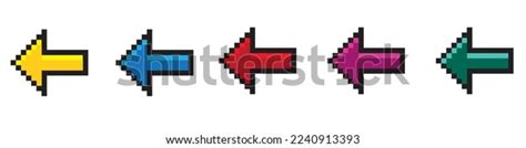 Pixel Arrow Pointer Icon Link Marker Stock Vector Royalty Free