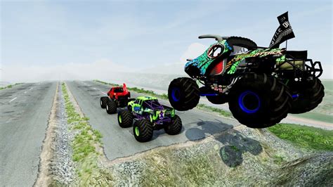 Epic High Speed Monster Truck Jump And Crashes 5 Monster Jam