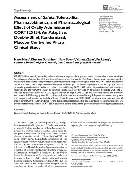 Pdf Assessment Of Safety Tolerability Pharmacokinetics And