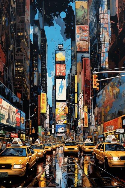 Premium Ai Image 1970s New York City Photorealistic Abstract Artwork