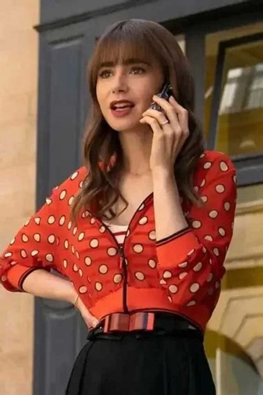 Lily Collins Emily In Paris Emily Cooper Red Polka Dots Jacket