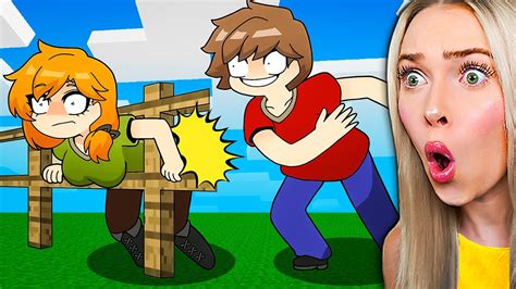 Reacting To The Adventures Of Alex And Steve Minecraft Animations