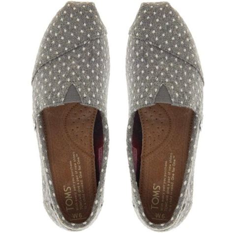 Toms Gray Dot Flat Shoes Shoes Flats Polka Dot Flats Shoes