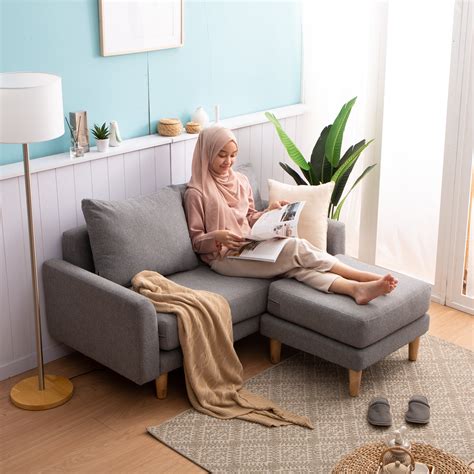 Dekoruma Heim Studio Nitta Sofa L Abu Lazada Indonesia