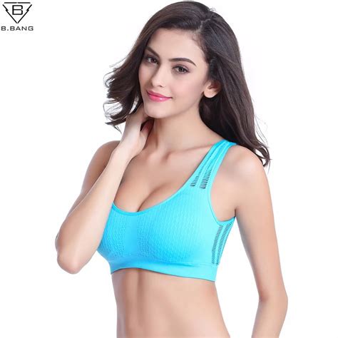 B BANG Women Hollow Out Sports Bra Mesh Push Up Sport Bra Yoga Fitness