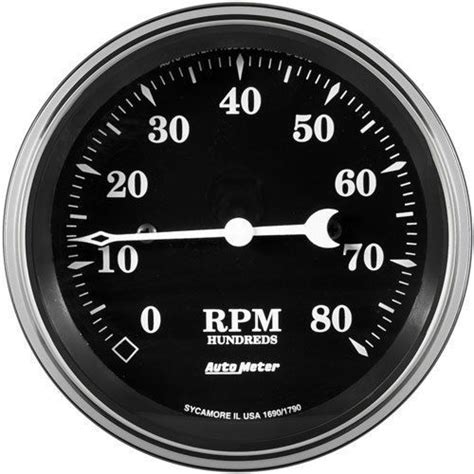 Find Auto Meter 1790 Old Tyme Black Tachometer 3 3 8 Electrical 8 000