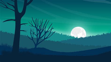 Fantasy Landscape Vector Artistic Full Moon Moon Digital Art Landscape Graphics Graphic