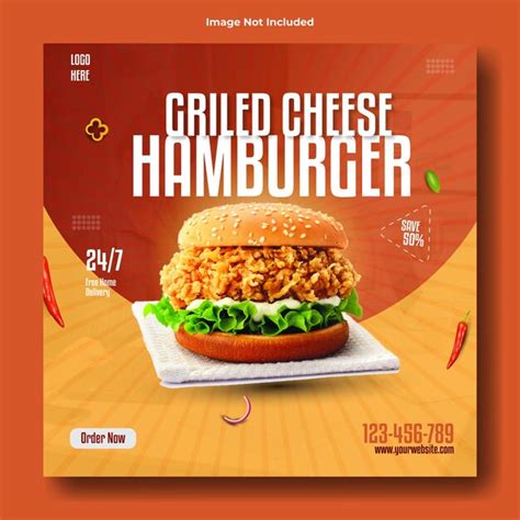 Premium Vector Food Ads Promotional Instagram Post Template