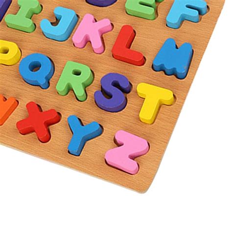 Baby Kids Wooden Letter Number Puzzle Toys Digital Matching Pre School