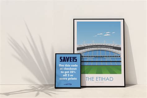 Etihad Stadium Champions Stadium Print Handmade Football Etsy UK