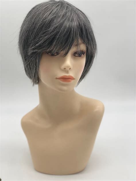 In Stock Salt And Pepper Pixie Wig Etsy