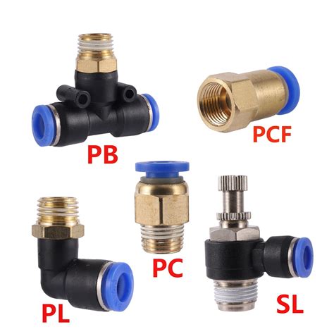 Pneumatic Air Connector Fitting PC Pcf Pl Plf 4mm 6mm 8mm Thread 1 8 1