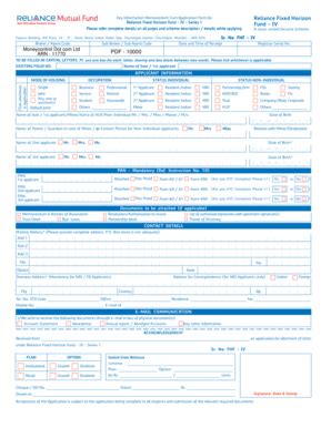 Fillable Online Key Information Memorandum Cum Application Form For Fax