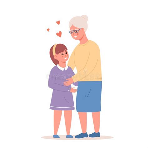 Grandmother Hugging Granddaughter Stock Illustrations 245 Grandmother