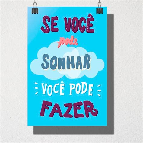 Poster A4 Se você pode sonhar Elo7 Produtos Especiais