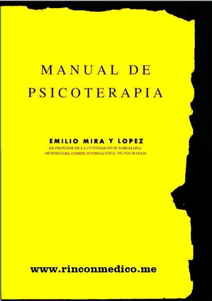 Descargar en Rinconmedico me Manual de Psicoterapia Emilio Mira y López