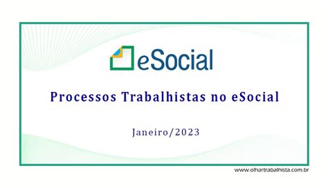 Processos Trabalhistas No ESocial Olhar Trabalhista